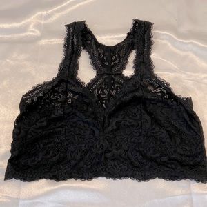 Black Sheer Lace Bandeaus Bralette Women Plus Size 1X